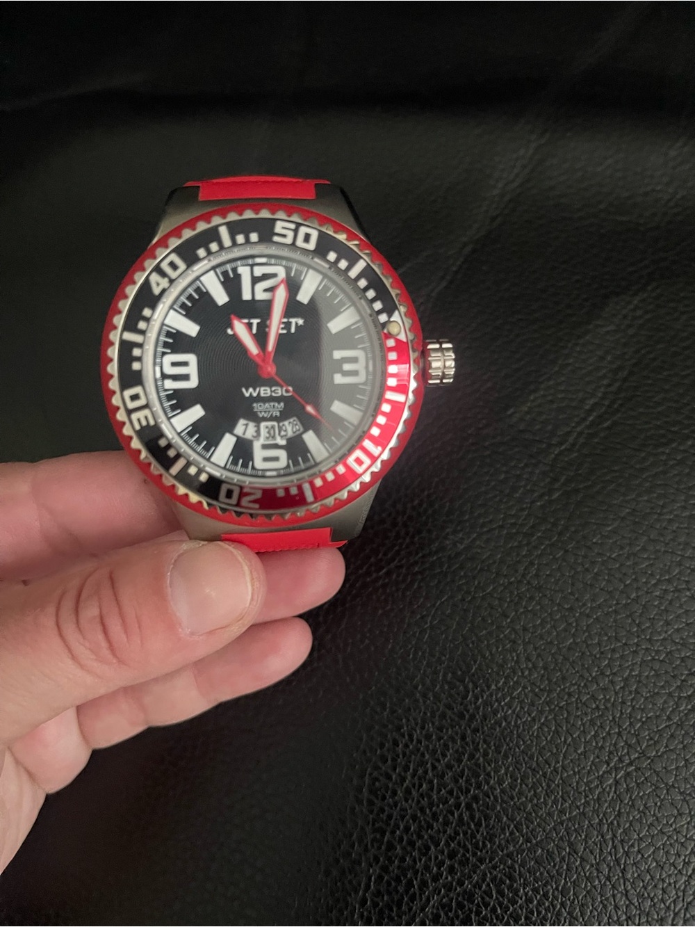 Red and Black Men's Dive Watch — WB30 Sport Design